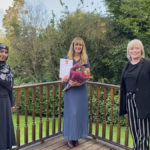 Karen Embury receiving her certificate from Saima Arif and Jo Conlon, Service Manager and Practice Manager at the Trust’s Independent Fostering Agency