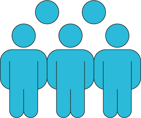 Cartoon drawing of crowd of characters