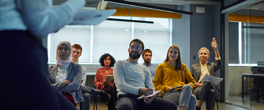 Group of adults in training session